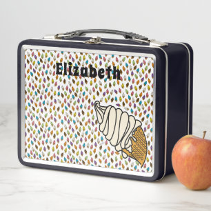 Ice Cream Colourful-Vanilla Custom Text Metal Lunch Box