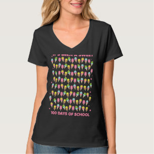 Ice Cream Cone 100 Days Of School Teacher T-Shirt