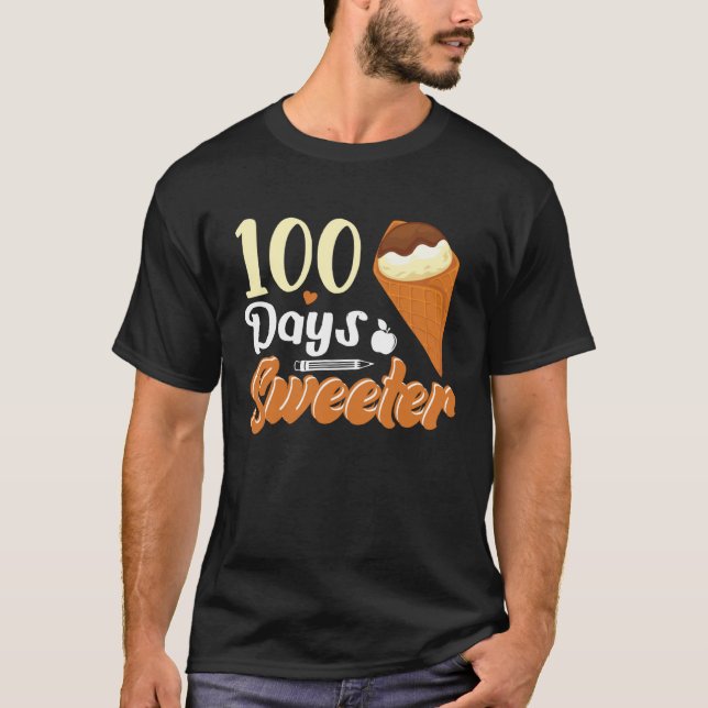 Ice Cream Cone 100 Days Of School Teachers Girls B T-Shirt (Front)