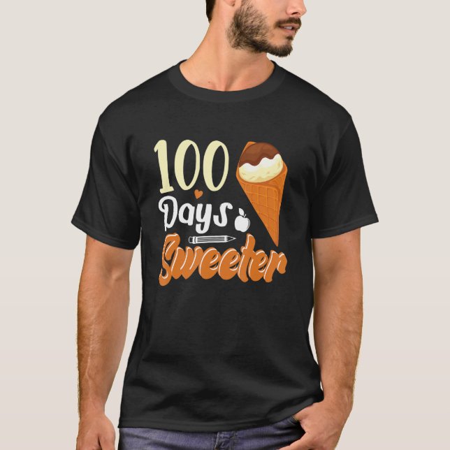 Ice Cream Cone 100 Days Of School Teachers Girls B T-Shirt (Front)