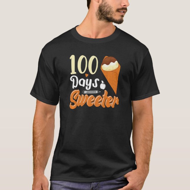 Ice Cream Cone 100 Days Of School Teachers Girls B T-Shirt (Front)