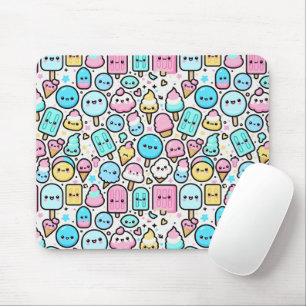 Ice Cream Cone and Popsicle Doodles Mouse Mat
