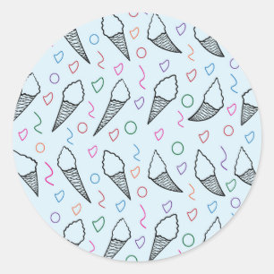 Ice cream cone art  for ice cream lover classic round sticker