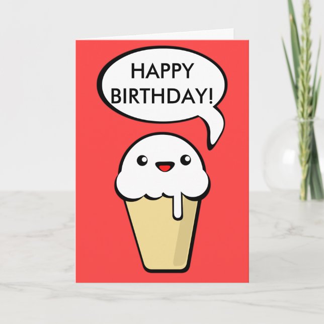 Ice Cream Cone Birthday Card (Front)