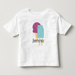 Ice-cream Cone Birthday Summer Party Name Toddler T-Shirt