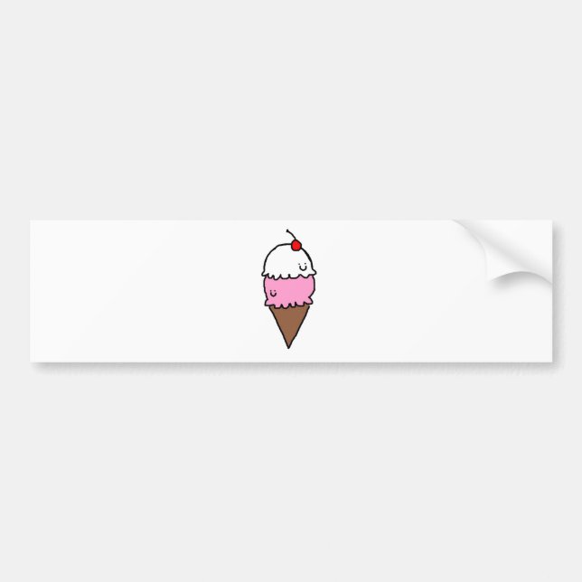 Ice Cream Cone Bumper Sticker (Front)