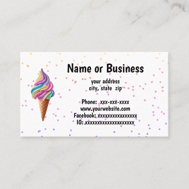 Ice Cream cone Business Card (Front)