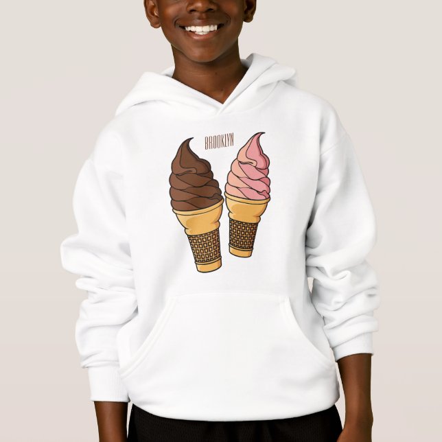 Ice cream cone cartoon illustration  (Front)