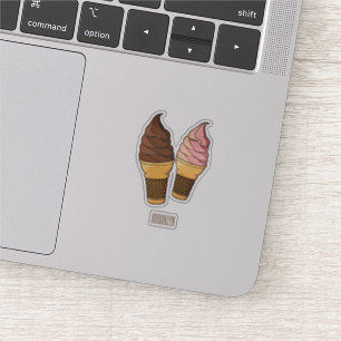 Ice cream cone cartoon illustration