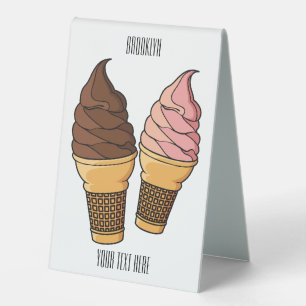 Ice cream cone cartoon illustration 