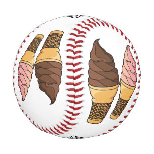 Ice cream cone cartoon illustration baseball