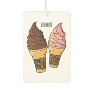 Ice cream cone cartoon illustration car air freshener