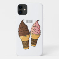 Ice cream cone cartoon illustration 