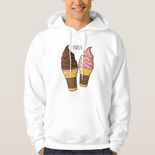 Ice cream cone cartoon illustration  hoodie