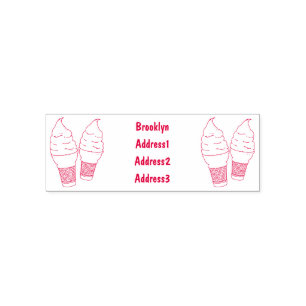 Ice cream cone cartoon illustration self-inking stamp