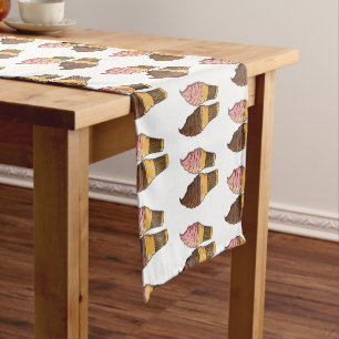 Ice cream cone cartoon illustration  short table runner