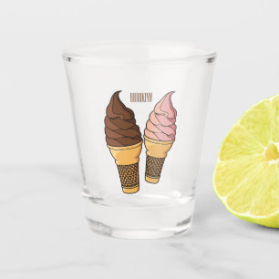 Ice cream cone cartoon illustration  shot glass