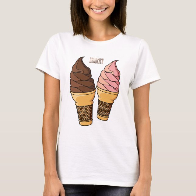 Ice cream cone cartoon illustration  T-Shirt (Front)