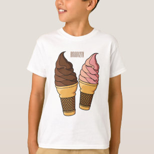 Ice cream cone cartoon illustration  T-Shirt