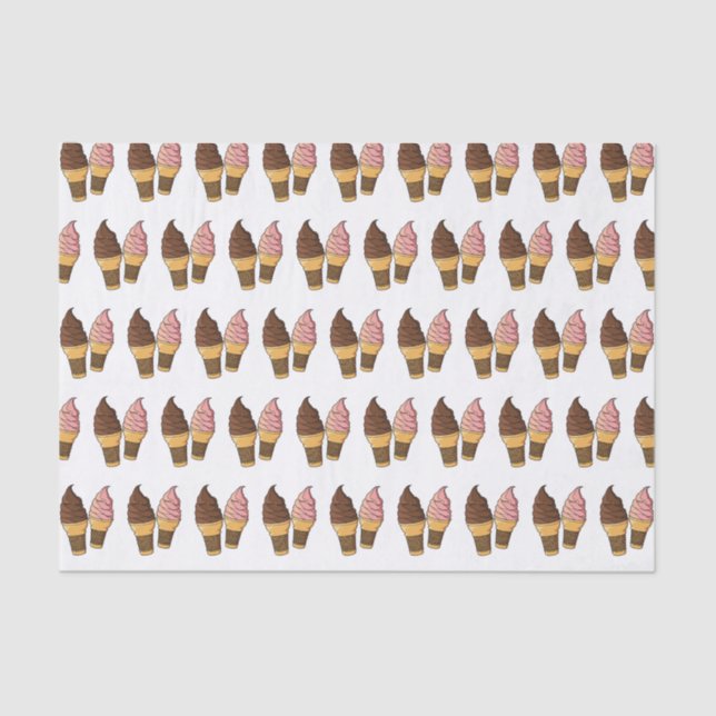 Ice cream cone cartoon illustration  tissue paper (Front)