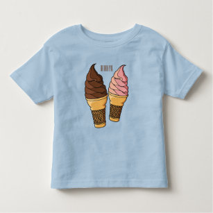 Ice cream cone cartoon illustration  toddler T-Shirt