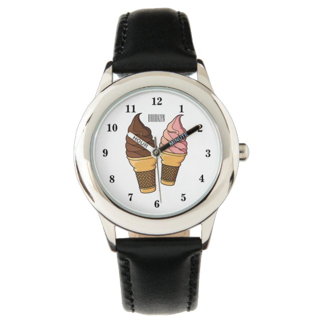 Ice cream cone cartoon illustration watch (Front)