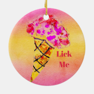 Ice Cream Cone Ceramic Ornament