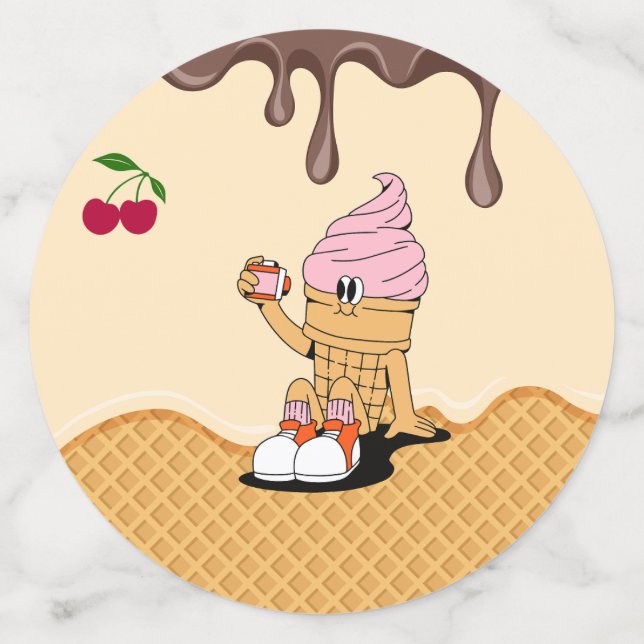 Ice Cream Cone Characters Party Table Confetti (Large Back)