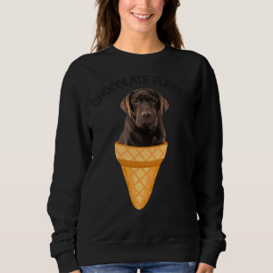 Ice Cream Cone Chocolate Labrador Retriever Dog Pu Sweatshirt