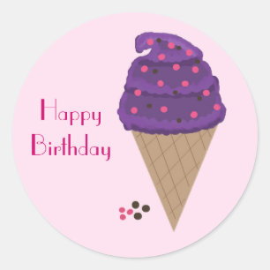 Ice Cream Cone Classic Round Sticker