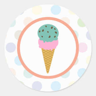 Ice Cream Cone Classic Round Sticker