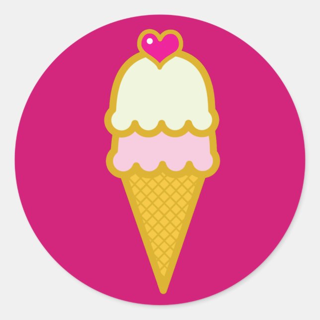 Ice Cream Cone Classic Round Sticker (Front)