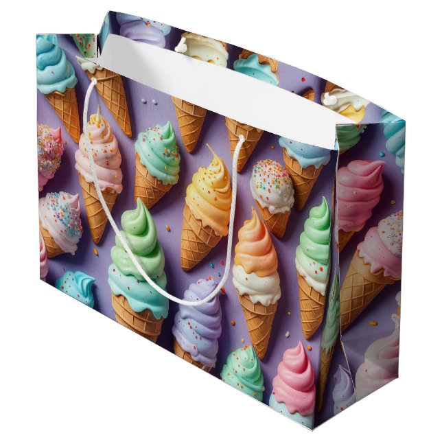 Ice Cream Cone Collection Large Gift Bag (Back Angled)