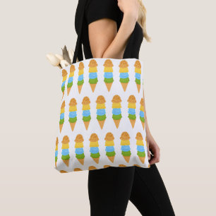ice cream cone colorfull tote bag