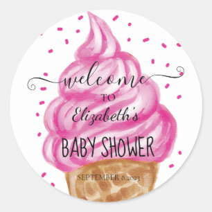 Ice cream Cone Confetti Sweets   Classic Round Sticker