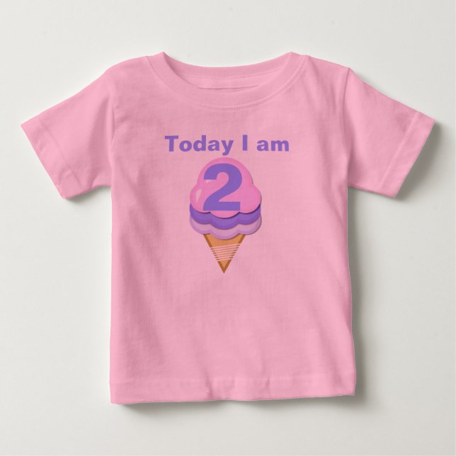 Ice Cream Cone Customisable Birthday T-shirt (Front)