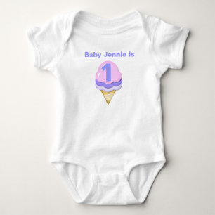 Ice Cream Cone Customisable Birthday T-shirt Baby Bodysuit