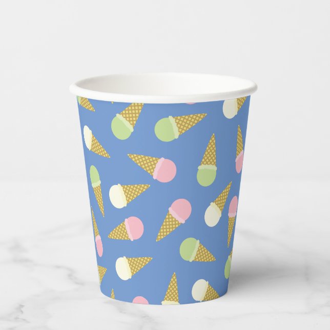 Ice Cream Cone Cute 1st Birthday Kids Paper Cups (Front)
