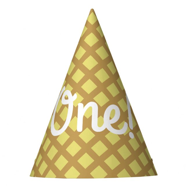 Ice Cream Cone Cute 1st Birthday Party Hats (Front)