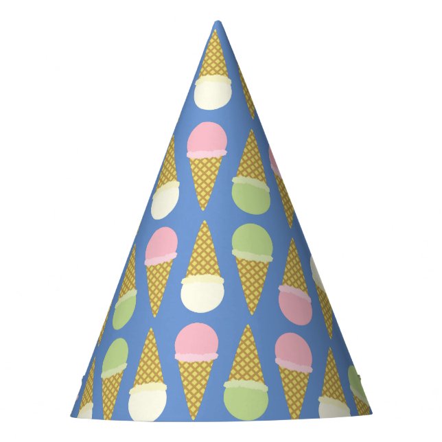 Ice Cream Cone Cute 1st Birthday Party Hats (Front)