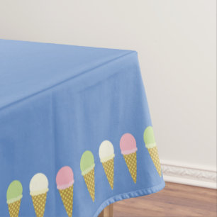 Ice Cream Cone Cute First Birthday Table Cloth