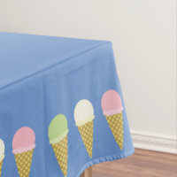 Ice Cream Cone Cute First Birthday Table Cloth