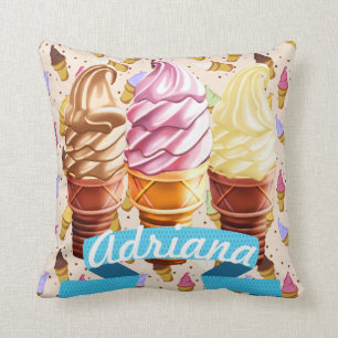 Ice Cream Cone Cutie Decorative Pillow