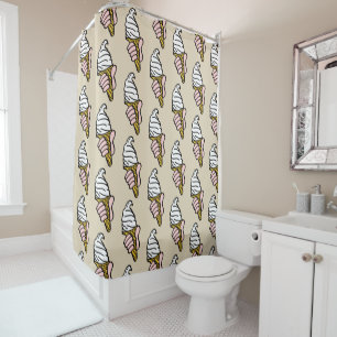 Ice Cream Cone Design Shower Curtain