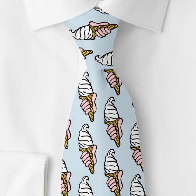 Ice Cream Cone Design Tie (Close up)