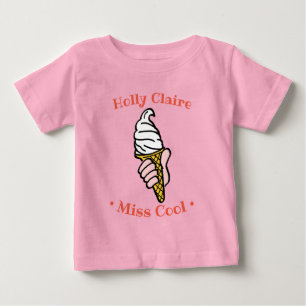 Ice Cream Cone Design to Personalise Baby T-Shirt