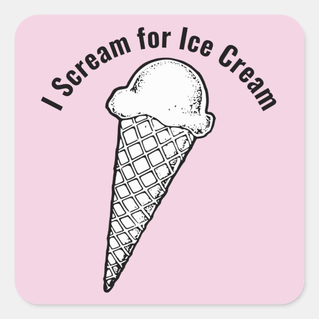 Ice Cream Cone Design Vinyl Sticker (Front)