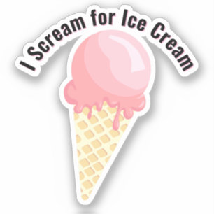 Ice Cream Cone Design Vinyl Sticker