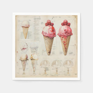Ice Cream Cone Diagram Napkin
