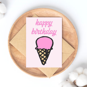 Ice Cream Cone - Happy Birthday Postcard